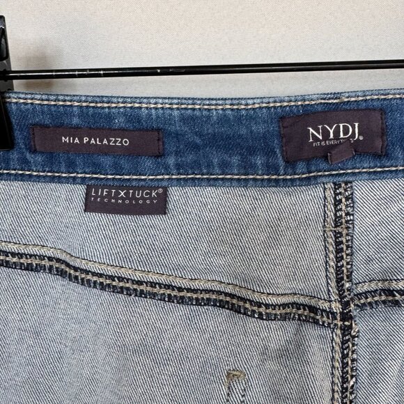 NYDJ Mia Palazzo Jeans: Fairmont Wash LIFTXTUCK High Waist Wide Leg Size 10 - Picture 11 of 15